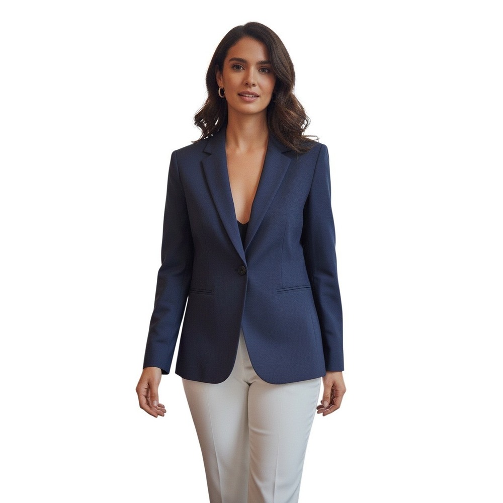 Banana Republic Petite Wool Blazer 00 Navy Tailored Jacket NWOT